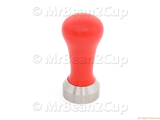 Picture of Stainless Steel Tamper Base with Red Wooden Handle (complete) 41 mm
