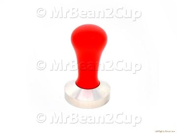 Picture of Stainless Steel Tamper Base with Red Wooden Handle (complete) 58mm