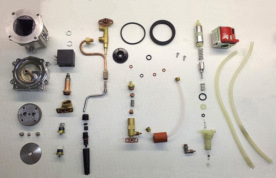 Disassembled Gaggia Classic Coffee Machine